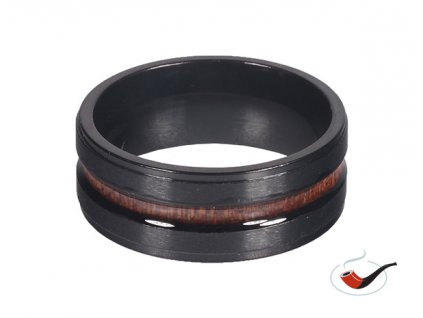 Ozdobný kovový kroužek na dýmku black wood black