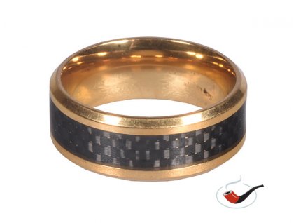 Ozdobný kovový kroužek na dýmku 11 gold black
