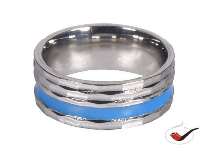 Ozdobný kovový kroužek na dýmku 15 diamond silver blue