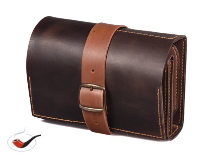 55267 kozene pouzdro na 2 3 dymky tmave hnede s tmavym paskem