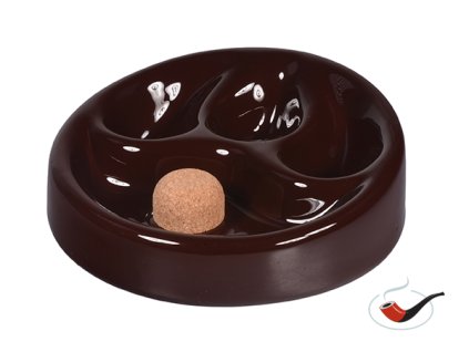 Dýmkový popelník pro 3 dýmky Lubinski ceramic brown E103M