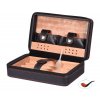 Travel humidor na 4 doutníky a příslušenství kožený černý