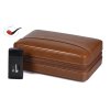 Travel humidor na 6 doutníků a příslušenství se zapalovačem kožený hnědý