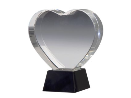 plaketa sklo - srdce 6755 + krabička (Varianta sklo-srdce 67552, 180x120mm)