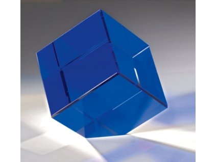 sklo, kryštáľ - 65734, ťažitko  kocka modrá (Varianta sklo, kryštáľ - 65734, ťažitko  kocka modrá, 6x6 cm)