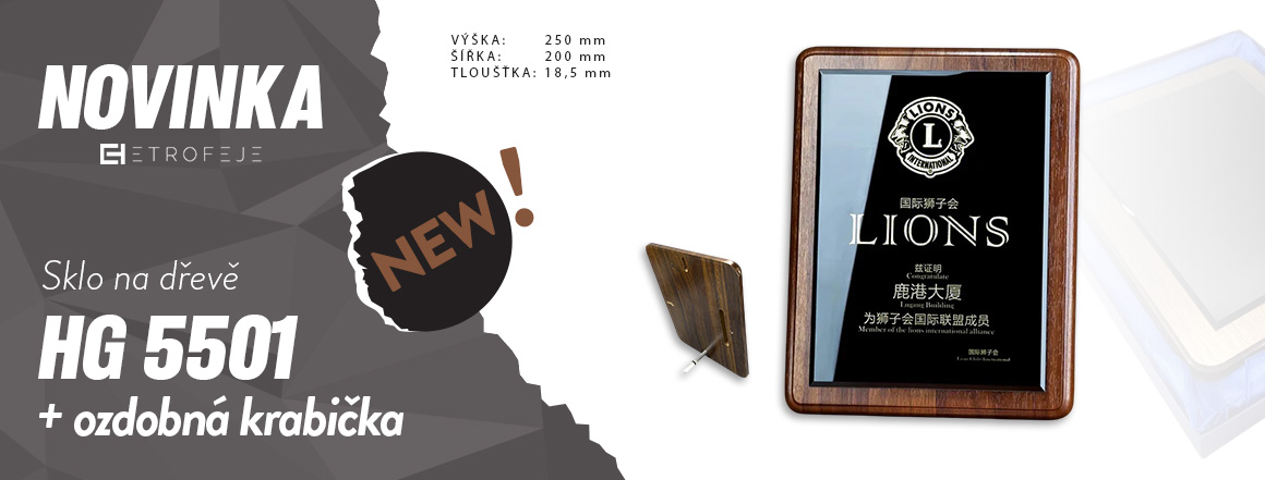 plaketa dřevo/sklo HG5501 + krabička