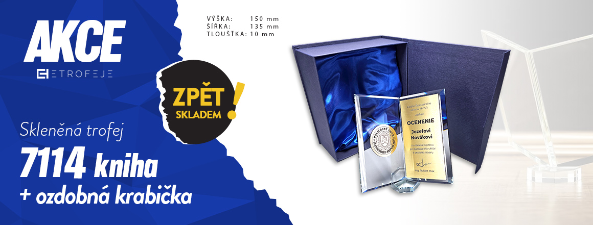 plaketa sklo - kniha 7114 + krabička