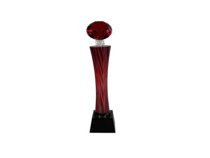 plaketa sklo - trofej 9137 diamant red + krabička