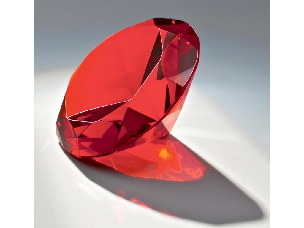 sklo, kryštáľ - diamant  65891, ťažitko - red (Varianta sklo, kryštáľ - diamant  65891, ťažitko - red, d 8cm)