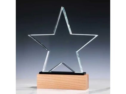 plaketa drevo-sklo 8004 star + krabička