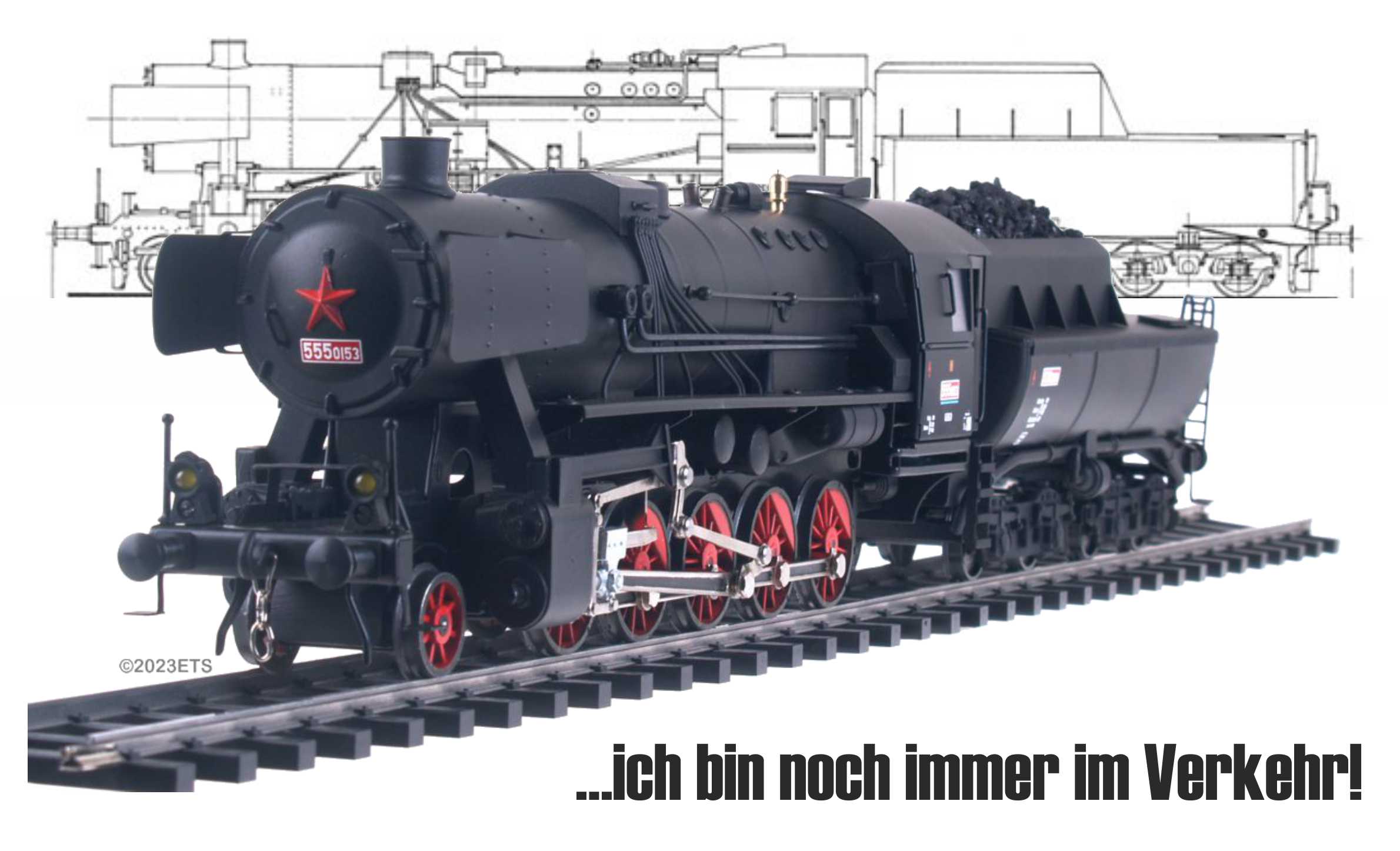 FÜNFACHSIGE LOKOMOTIVE ČSD - KHKD, BAUREIHE 555.0153 MIT WANNENTENDER