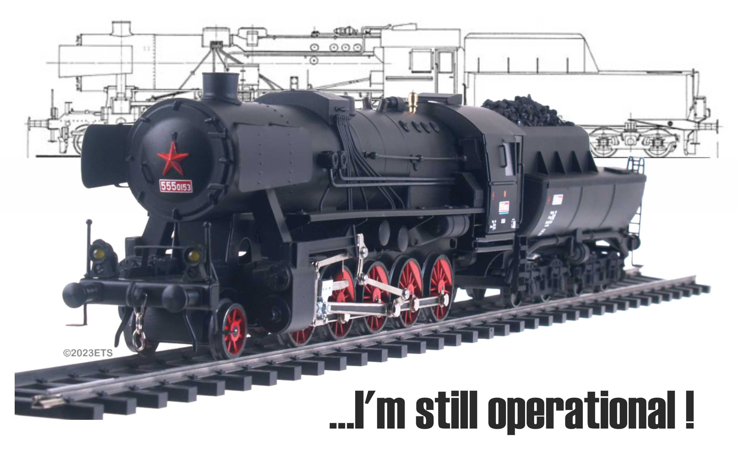 2-10-0 LOCOMOTIVE ČSD - KHKD, CLASS 555.0153 WITH TUB TENDER