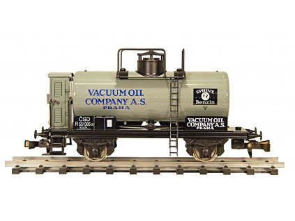 CISTERNOVÝ VŮZ ČSD ŘADY R "VACUUM OIL CO. " S BRZDAŘSKOU BUDKOU