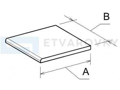 S3 - Half Bullnosed - Čtvercová individual (Formáty čtvercové 90cm x 90cm, Orientace textury čtvercové rovnoběžně s texturou, tloušťka 20 mm)