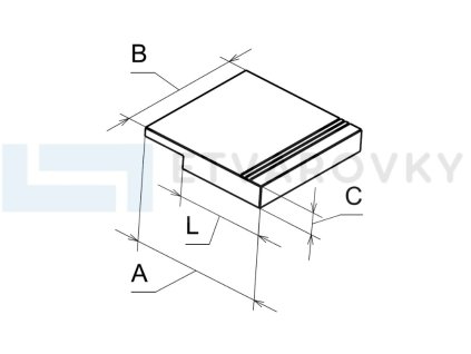 SHL1L - Elemento L - Čtvercová individual - Levá (Formáty čtvercové 90cm x 90cm, Orientace textury čtvercové rovnoběžně s texturou, tloušťka 20 mm)