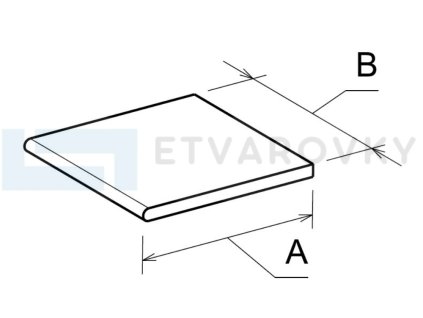 S5 - Full Bullnosed - Čtvercová standart (Formáty čtvercové 90cm x 90cm, Orientace textury čtvercové rovnoběžně s texturou, tloušťka 20 mm)