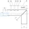 SHL1P - Elemento L - Obdélníková standart / dlouhá - Pravá (Formáty obdélníkové 60cm x 120cm, tloušťka 20 mm)