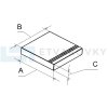 SHL1L - Elemento L - Čtvercová standart - Levá (Formáty čtvercové 90cm x 90cm, Orientace textury čtvercové rovnoběžně s texturou, tloušťka 20 mm)