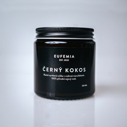 Sojová svíčka ČERNÝ KOKOS – 120 ml