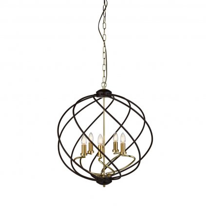 searchlight flow 5 light black and gold pendant light 71330.1637649034