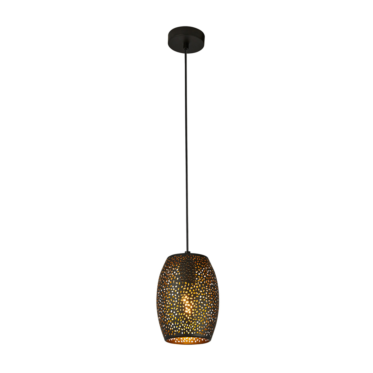 Searchlight Laser Pendant - Black & Gold  Laser Cut Metal