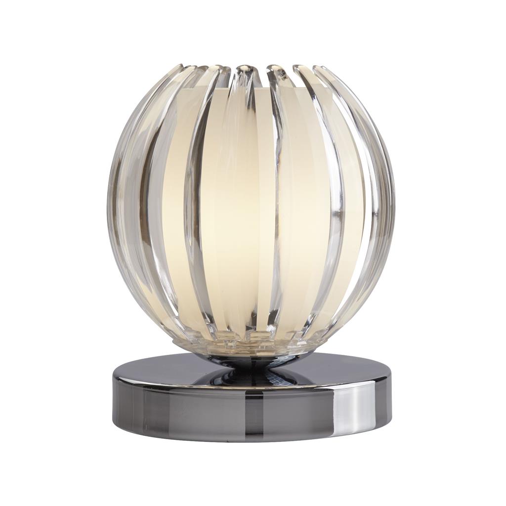 Searchlight Claw Touch Table Lamp- Chrome Metal, Acrylic & Frosted Glass