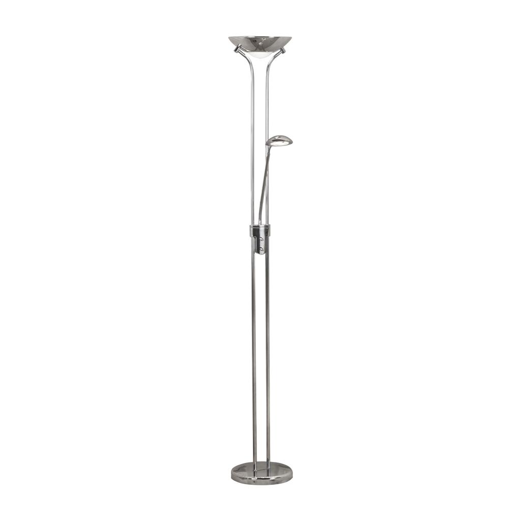 Searchlight Mother & Child Floor Lamp - Chrome Metal & Glass