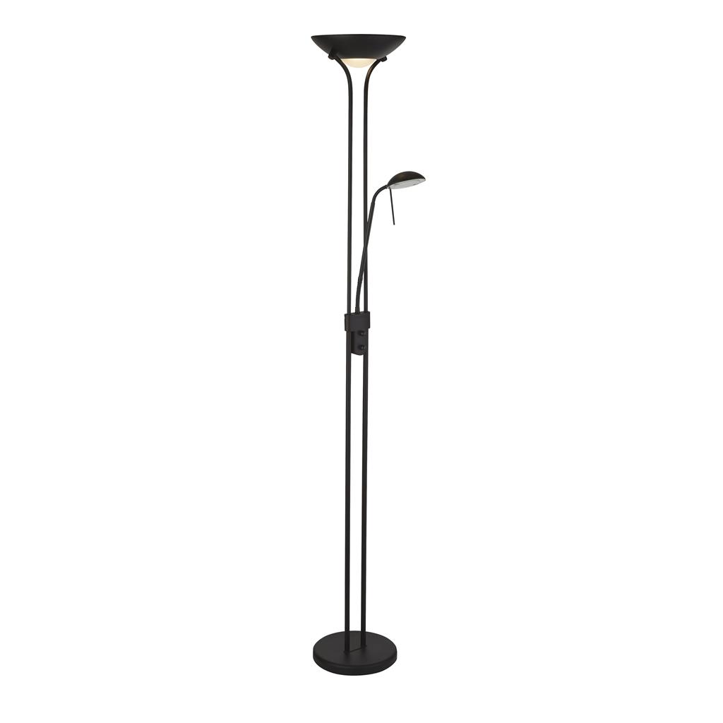 Searchlight Mother & Child Floor Lamp - Matt Black Metal & Glass