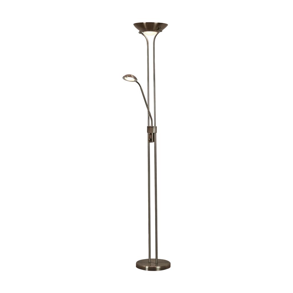 Searchlight Mother & Child Floor Lamp - Antique Brass Metal & Glass