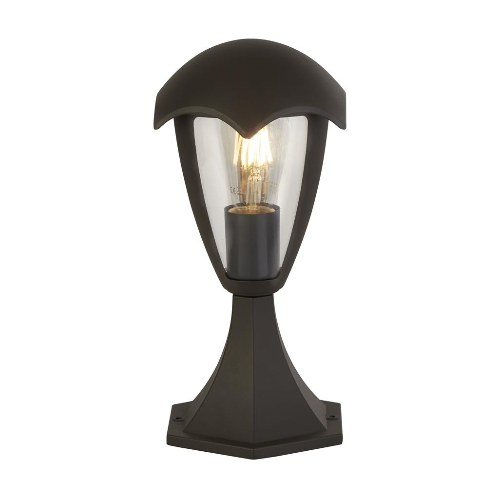 Searchlight Bluebell Outdoor Post - Grey Metal & Clear Polycarb