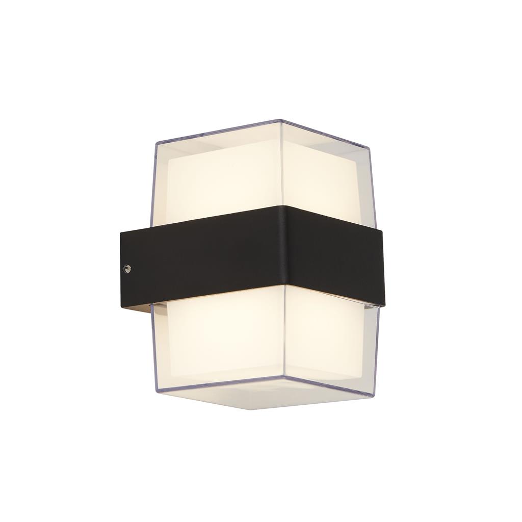 Searchlight Pittsburgh Outdoor Wall Light  - Black Metal & Opal