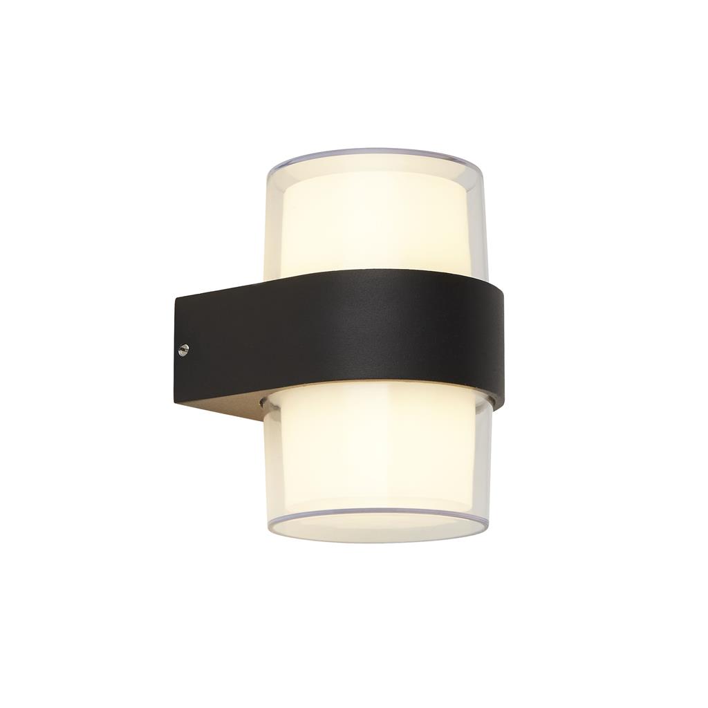 Searchlight Pittsburgh Outdoor Wall Light  - Black Metal & Opal