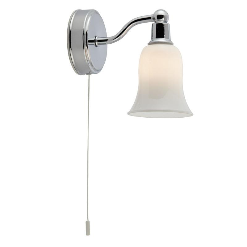 Searchlight Equador  Wall Light  - Chrome Metal & Opal Glass