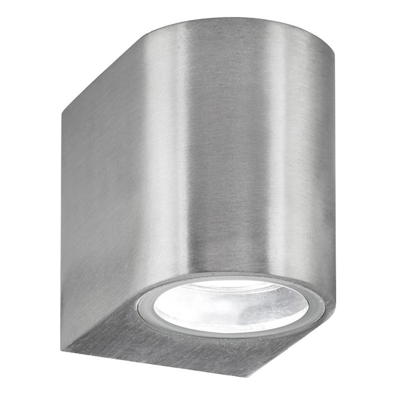 Searchlight Eiffel Outdoor Wall Light - Satin Silver, Clear & Frosted