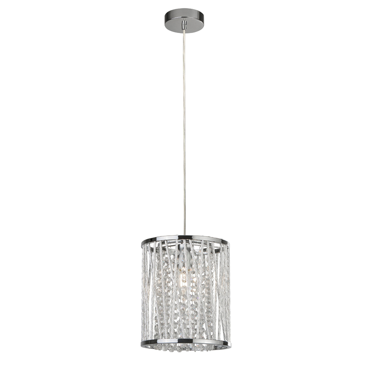 Searchlight Elise  Pendant - Chrome Metal & Crystal