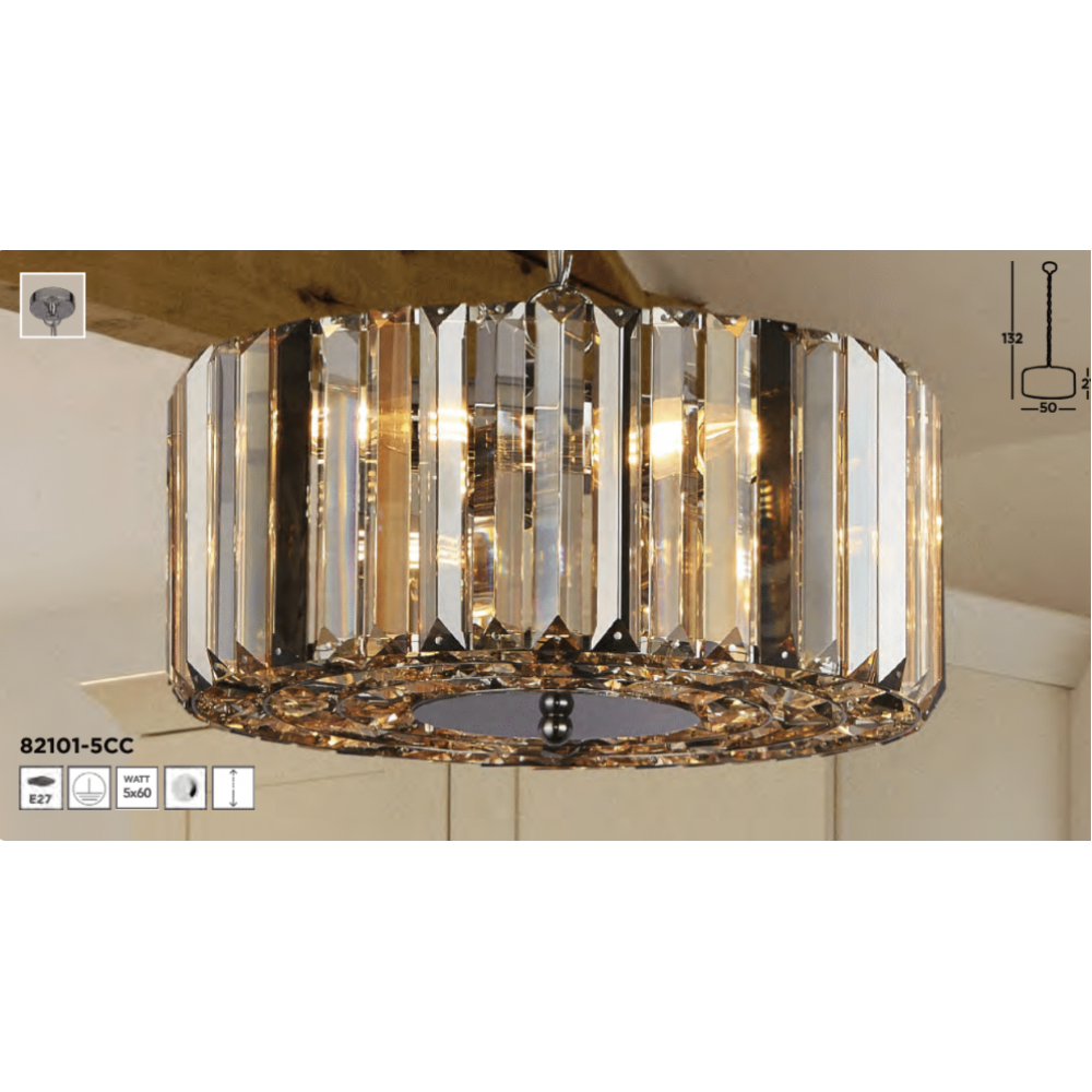 SEARCHLIGHT 82101-5CC Chapeau  Závesné svietidlo