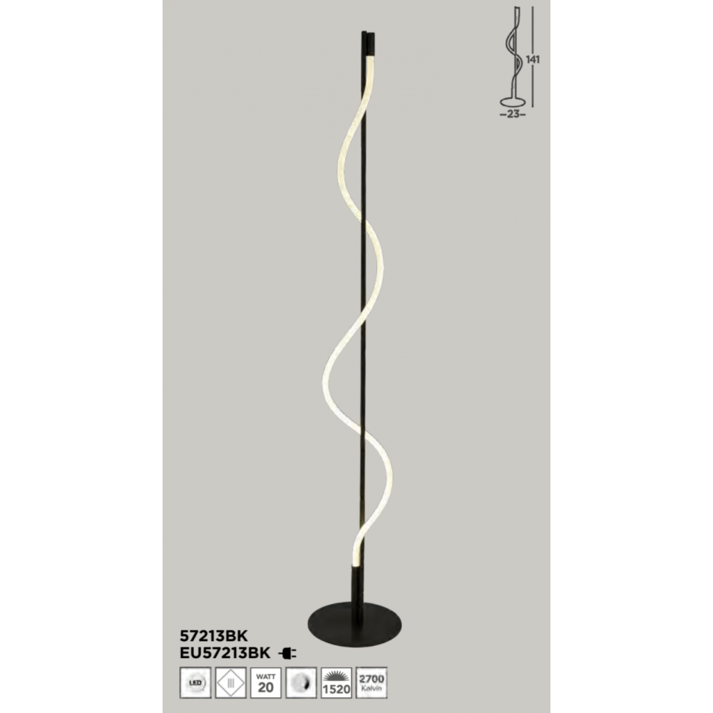 SEARCHLIGHT EU57213BK Serpent Stojanové svietidlo