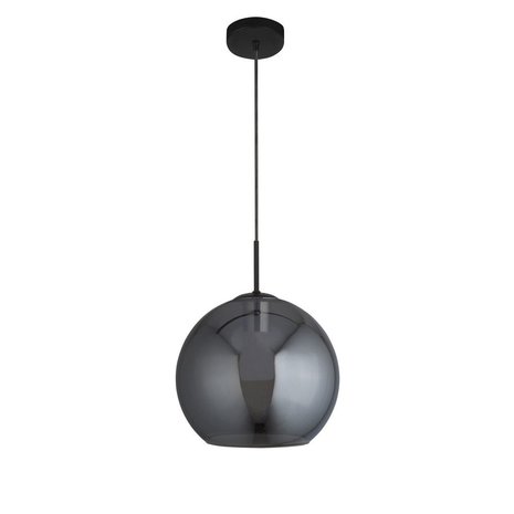 Searchlight Amsterdam Pendant  - Black Metal & Smoked Glass