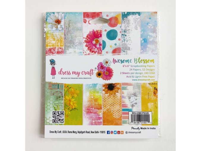 dress my craft awesome blossom 6x6 inch paper pad scrapbooking papir 3 euphoriscz