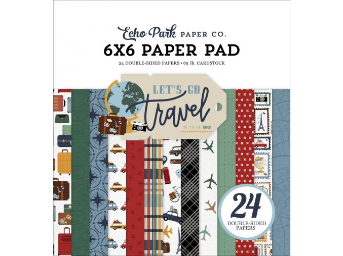 echo park lets go travel 6x6 inch paper pad scrapbooking papir cestovani 1 euphoriscz