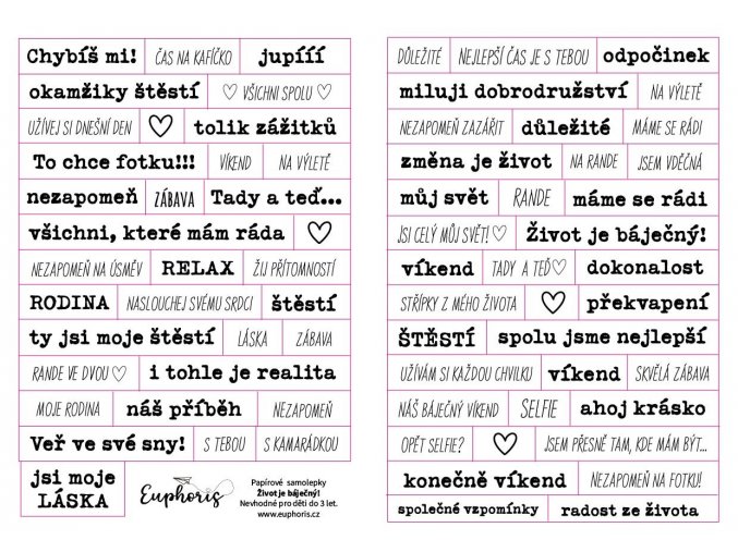 zivotjebajecny papirovesamolepky ceskesamolepky scrapbooking euphoriscz