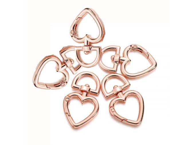 karabina srdce rosegold macrame euphoriscz