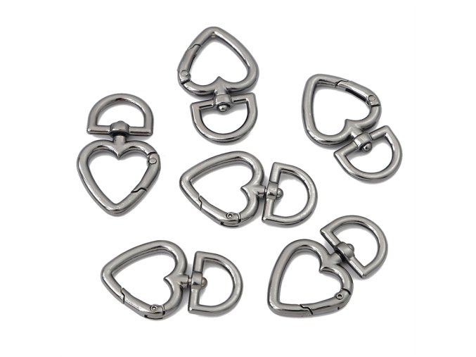 karabina srdce gunmetal macrame euphoriscz