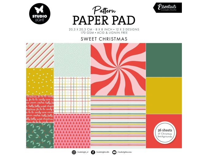 Studio Light • Essentials Pattern Paper Pad Sweet Christmas scrapbookingcz euphoriscz