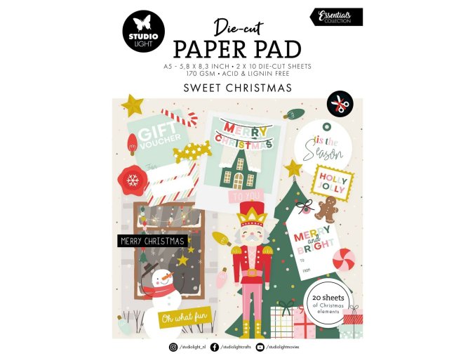 Studio Light • Essentials Die Cut Paper Pad Sweet Christmas scrapbookingcz euphoriscz