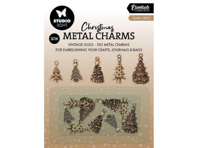 vanocnipriveskyvanocnistromky 1 Studio Light Essentials Metal Charms Christmas trees scrapbooking euphoriscz