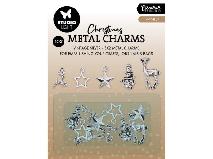 vanocnipriveskyzima 1 Studio Light Essentials Metal Charms Winter elements scrapbooking euphoriscz