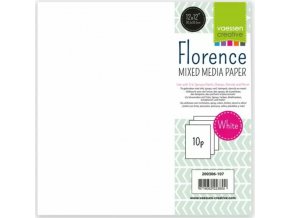 Florence paper mixed media 12x12 240g x10 white 01