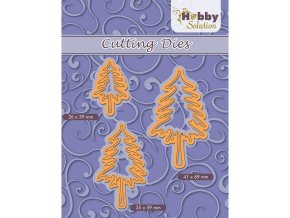Hobby Solution Dies 3 Pinetrees 26x39+35x59+41x69mm vyrezavacisablony stromecky scrapbooking euphoriscz