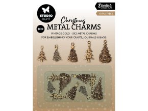 vanocnipriveskyvanocnistromky 1 Studio Light Essentials Metal Charms Christmas trees scrapbooking euphoriscz